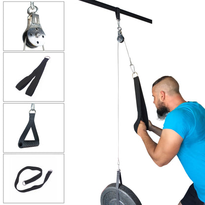 Fitness DIY Triceps/Biceps Pull-Down Cable Machine Attachment System Arm Biceps Triceps Blaster Home Workout