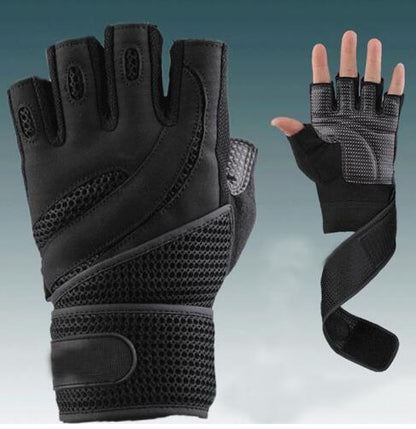 Fingerless Gloves Gym Body Building Training Brand Fitness Gloves