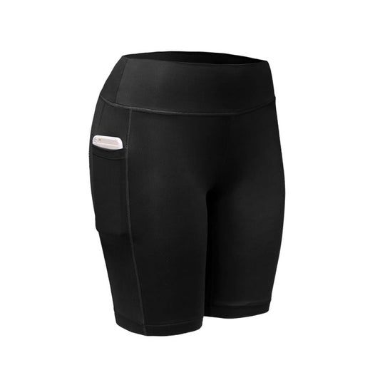 Women's Quick Dry Shorts Compression Pocket Gym Shorts Elastic Running Athletic Shorts