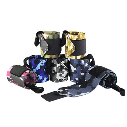 1 Pair  Camouflage nylon stretch wrap protects wrist Weightlifting wristband bandage sports protector wristband