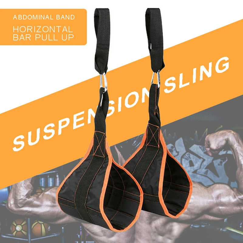 2 Pcs Abdominal Muscle Cantilever Training Belt Support Hanging Belt Suspension Pull Up Leg Fitness Tool For Men Household Nylon