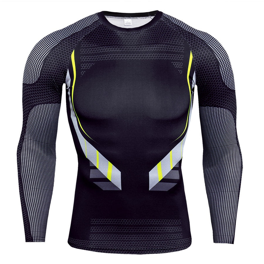 Long Sleeve Compression Shirt Men Quick Dry Gym T-Shirt Fitness Sport Shirt Male Rashgard Gym Workout Traning Tights For Men