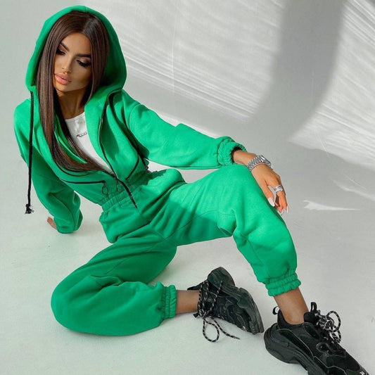 Sports Casual Women's Hooded Jumpsuit