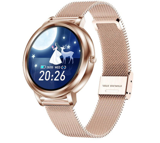 Ny MK20 Smart Watch Full Touch Screen 39mm Diameter Dame Smartwatch for kvinner og jenter kompatibel med Android og Ios