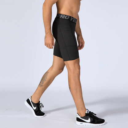 Men's PRO Gym Shorts With Pockets Sports Running Training Sweat Drying Stretch Tights
