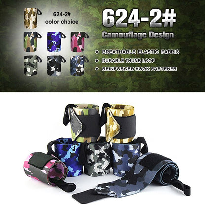 1 Pair  Camouflage nylon stretch wrap protects wrist Weightlifting wristband bandage sports protector wristband
