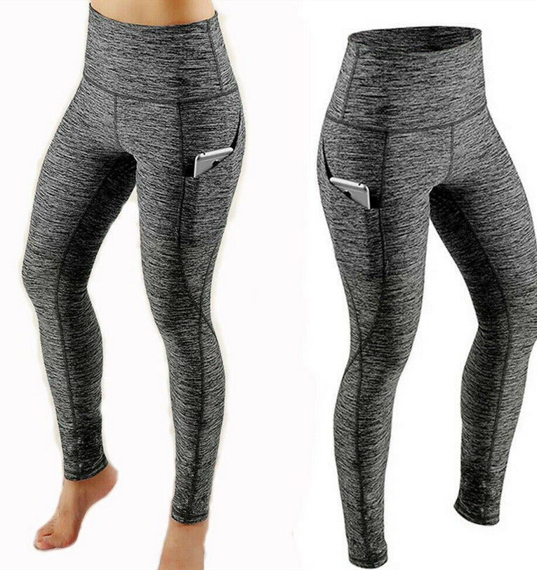 Women's European & American High Waisted, Hip Lifting, Slimming, Fitness, Side Pockets, Sports Bottoming, Yoga Pants For Women