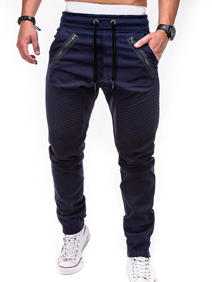 Zippers Embellished Drawstring Jogger Pants