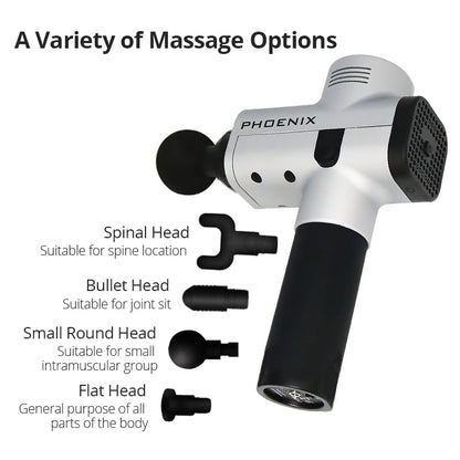 Phoenix Muscle Stimulator Massage Gun Vibrating Deep Therapy Relaxation Fascia Fitness Exercise Pain Relief Electric Massager