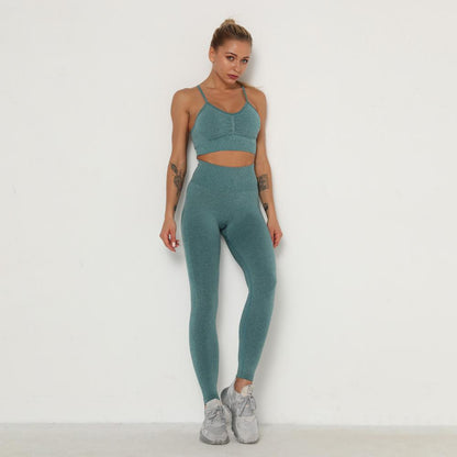 Women's Athletic Yoga Sportswear Set Sports Suit Set Outfit Fitness Gym Set Seamless Workout Clothes