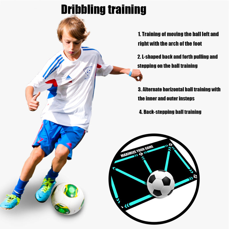 Football Training Mat Durable Non Slip Foldable Kids/Adults Dribble Training Mat Football Training Indoor/Outdoor Equipment