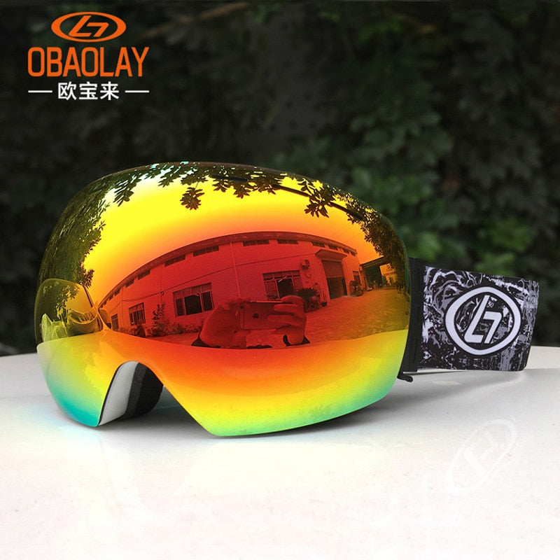 Ski Goggles Double Layers UV Anti-fog Big Ski Mask Glasses Skiing Snow Snowboard Goggles Men Women Ski Eyewear