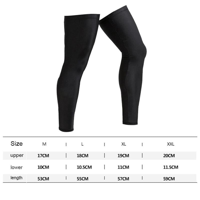 1Pair Sports Leg Sleeves UV Protection Bicycle Cycling Running Elastic Leg Warmers Knee Legwarmers Compression Full Leg Sleeve