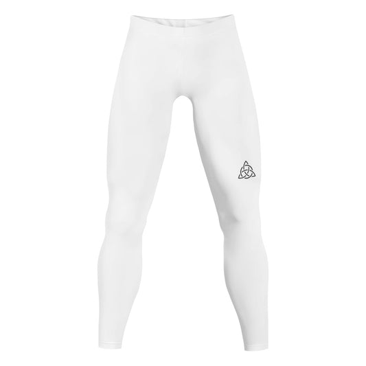 Men's Athletic Activewear Leggings / White