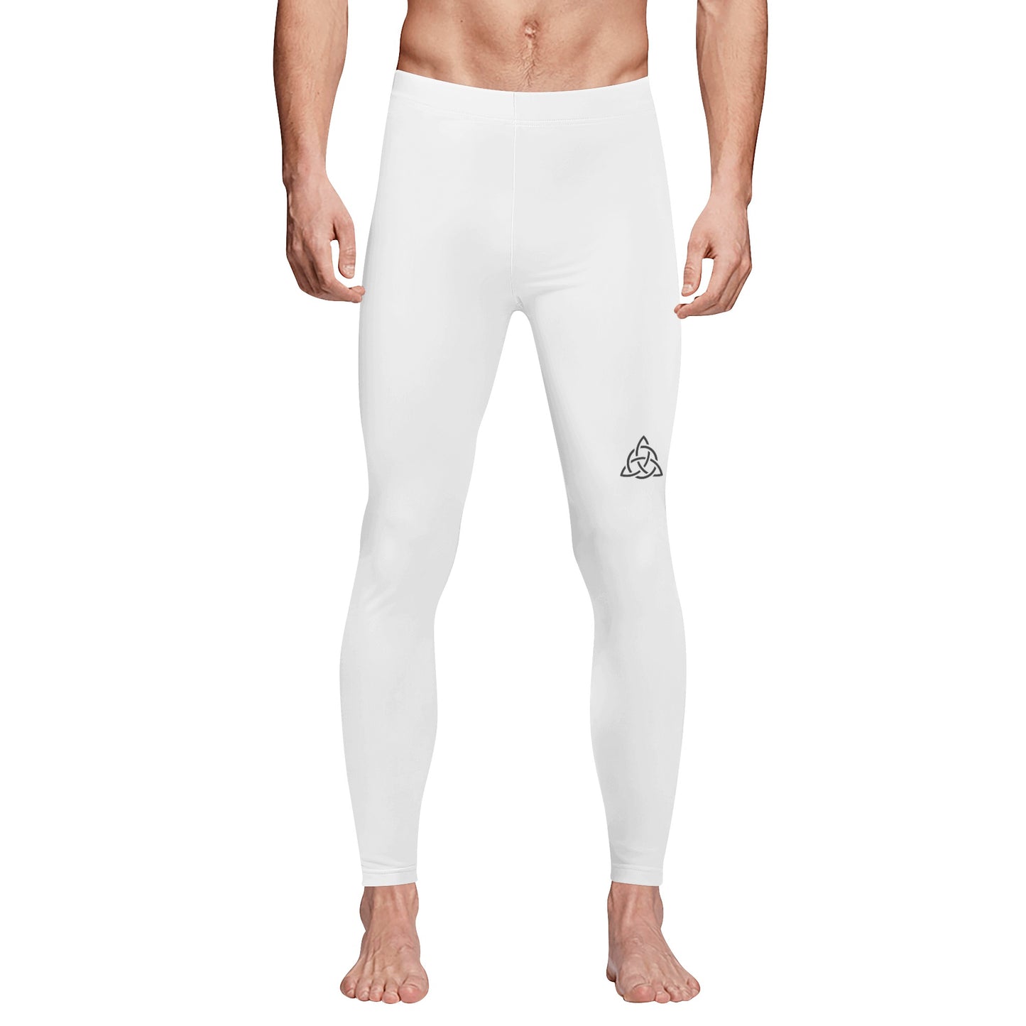 Men's Athletic Activewear Leggings / White